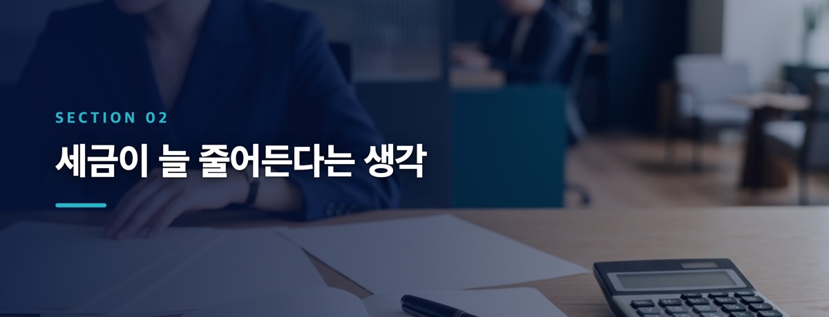 세금이 늘 줄어든다는 생각